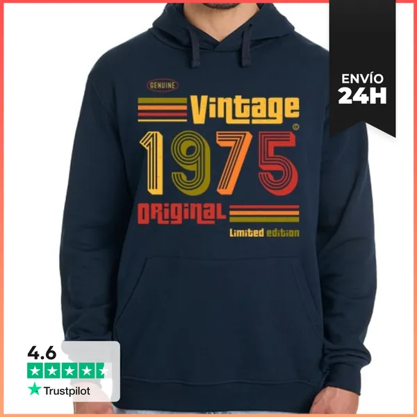 Sudadera Unisex Con Capucha Vintage 1975 LaTostadora