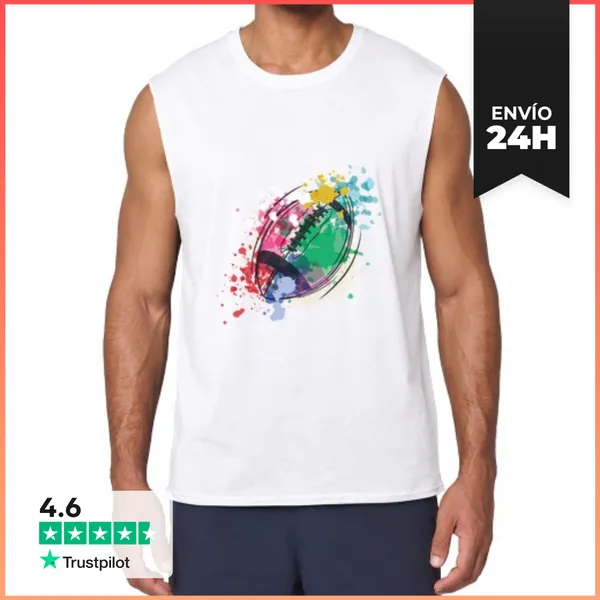 Camiseta Sin Mangas Rugby Acuarela LaTostadora