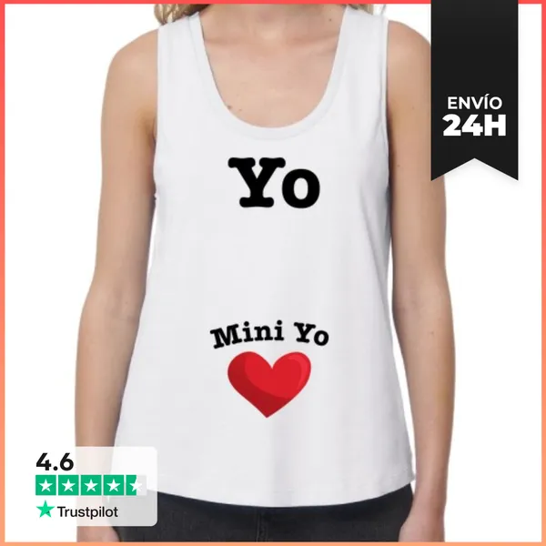 Camiseta Mujer Sin Mangas, Loose Fit Yo, Mini Yo - Día De La