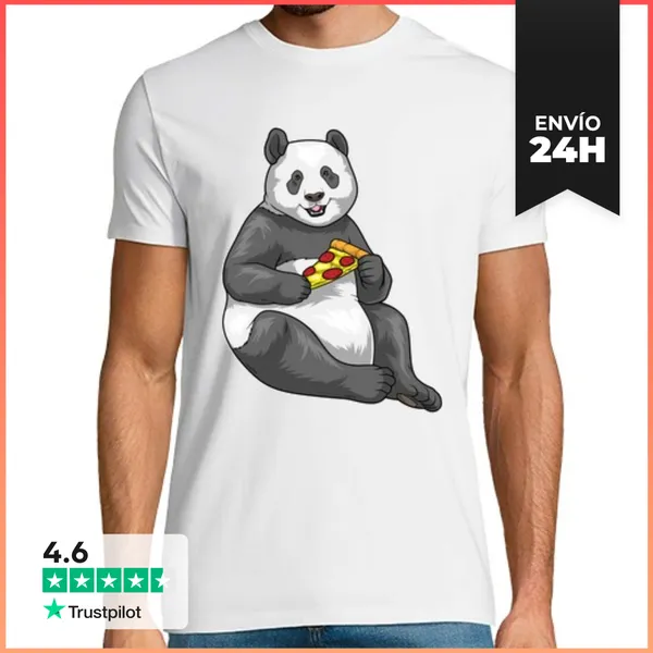 Camiseta Hombre Clásica Pizza De Panda LaTostadora