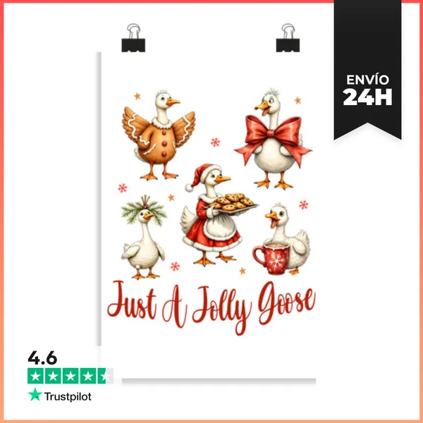Póster Vertical Solo Un Ganso Alegre Ganso Navideño Divertido