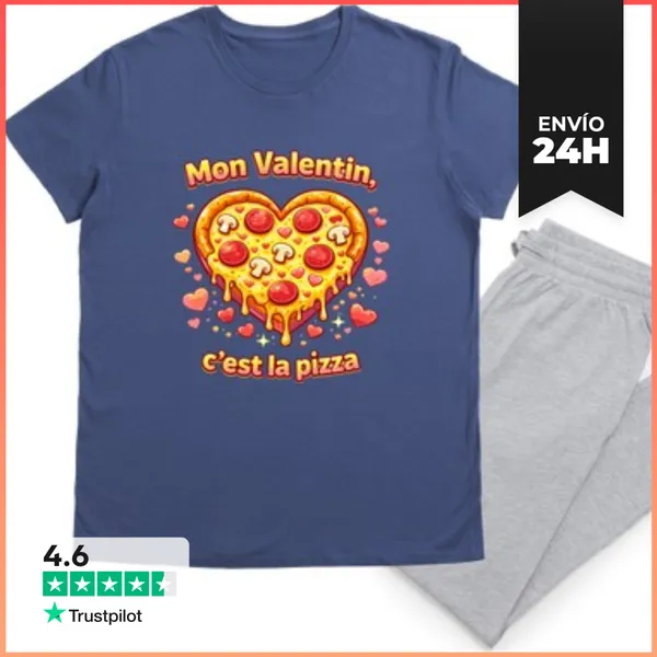Pijama Mi Valentin Es La Camiseta De Pizza Divertida Día De San