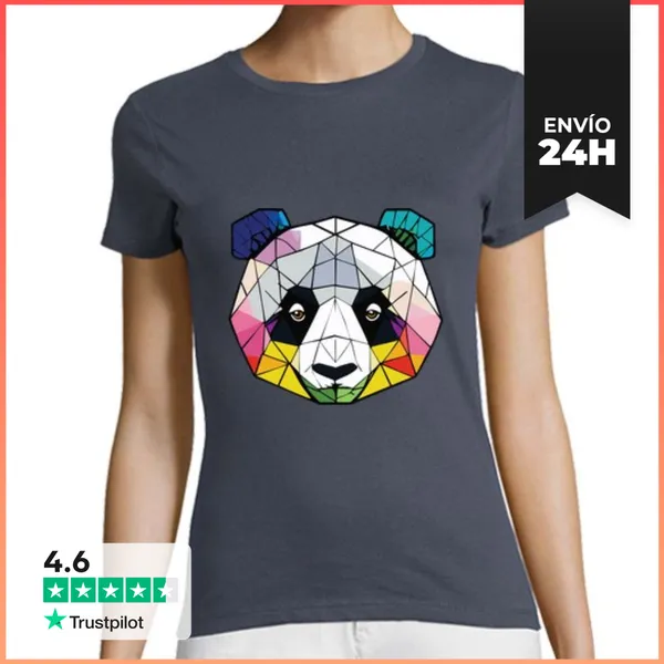 Camiseta Mujer Clásica Arte Panda - Animal - Naturaleza