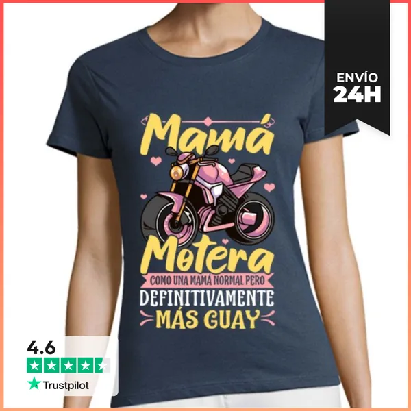 Camiseta Mujer Clásica Mamá Motera Mamá Normal Más Guay Madre