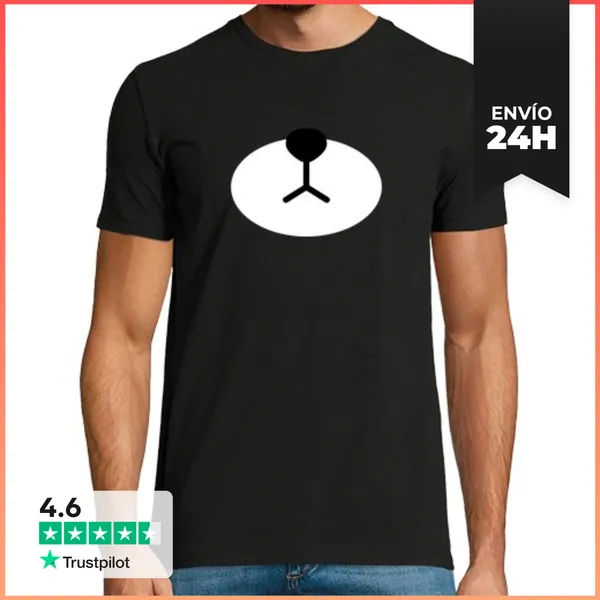Camiseta Hombre Clásica Mascarilla Boca Oso Hocico LaTostadora