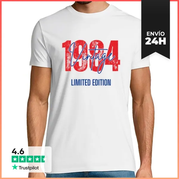 Camiseta Hombre Clásica Nacidos En 1984 Edición Limitada Vintage