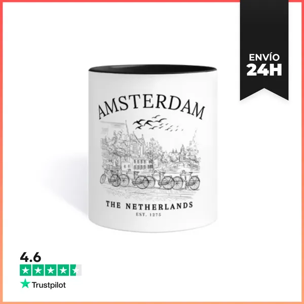 Taza De Colores Amsterdam Paise Bajos Arte Urbano LaTostadora