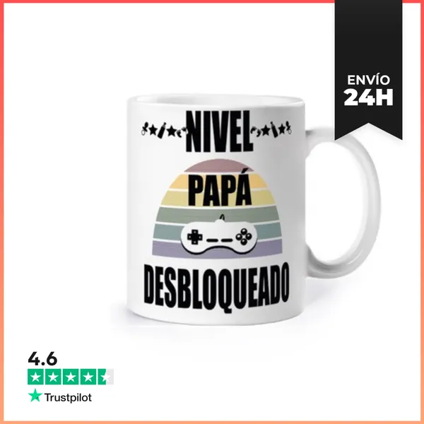 Taza Gamer Nivel Papa Desbloqueado Negro LaTostadora