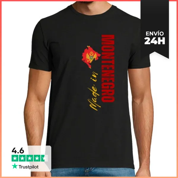 Camiseta Hombre Clásica Hecho En Montenegro, Orgullo Montenegrino