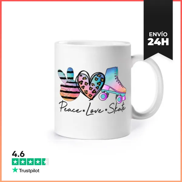 Taza Patinaje, Paz, Amor LaTostadora