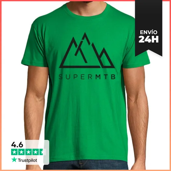 Camiseta Hombre Clásica Hombre, Manga Corta, Verde Pradera,