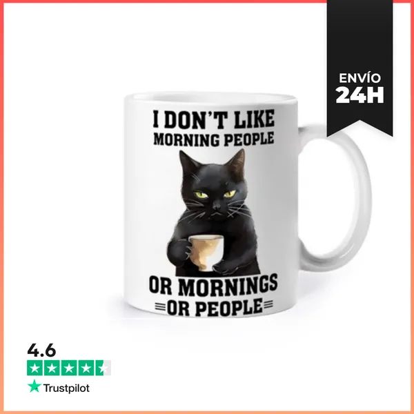 Taza Al Gato Negro No Le Gusta La Gente Ni L LaTostadora