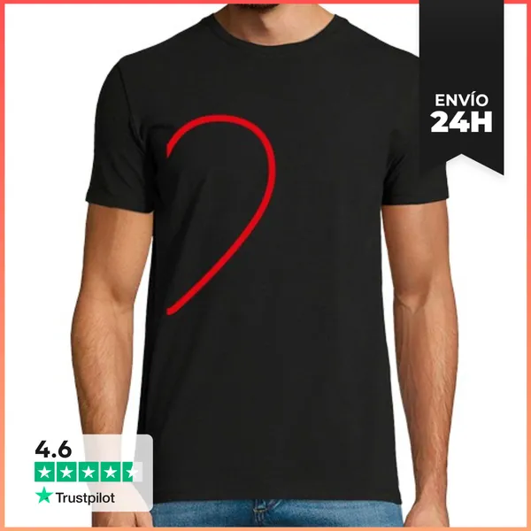 Camiseta Hombre Clásica Camisa Pareja Con Medio Corazón Para La