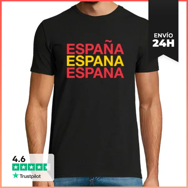 Camiseta Hombre Clásica Bandera De España LaTostadora