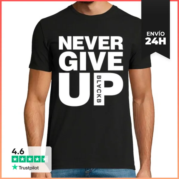 Camiseta Hombre Clásica Never Give Up Salah Liverpool LaTostadora