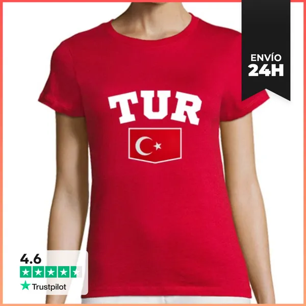 Camiseta Mujer Clásica Camiseta Turquía TUR Personalizable Mujer