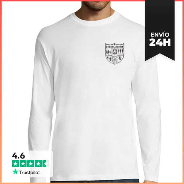 Camiseta Hombre Manga Larga Zazpiak Bat Euskal Herria Negro