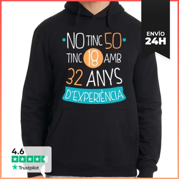 Sudadera Unisex Con Capucha Camiseta No Tinc 50 LaTostadora