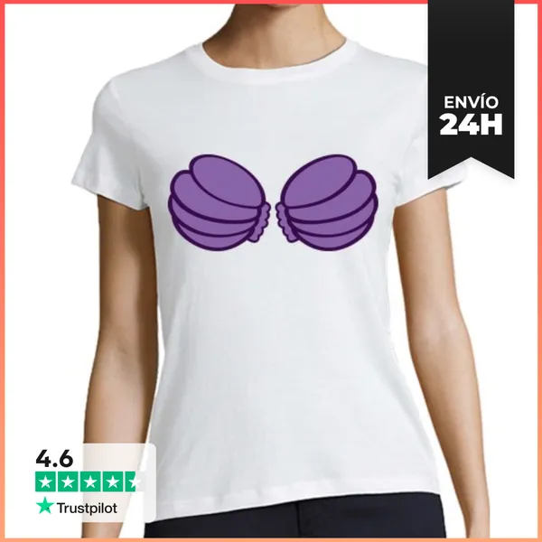 Camiseta Mujer Clásica Conchas De Sirenita LaTostadora