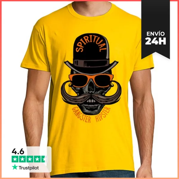 Camiseta Hombre Clásica Cráneo Inconformista Cráneo Cráneo Barb