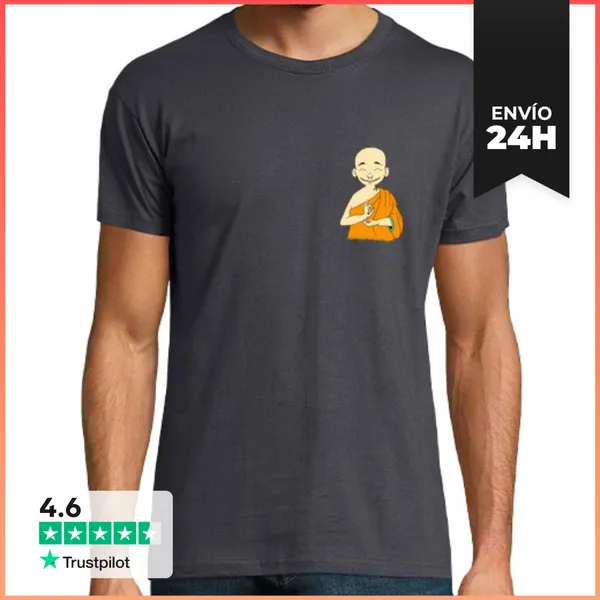 Camiseta Hombre Clásica BUDISTA CON FLOW BOLSILLO MANGA CORTA