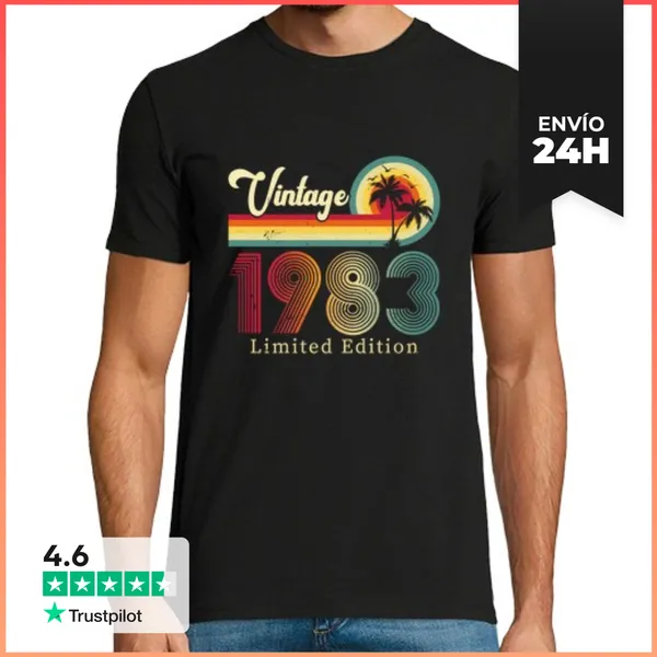 Camiseta Hombre Clásica 1983 Edición Limitada Vintage LaTostadora