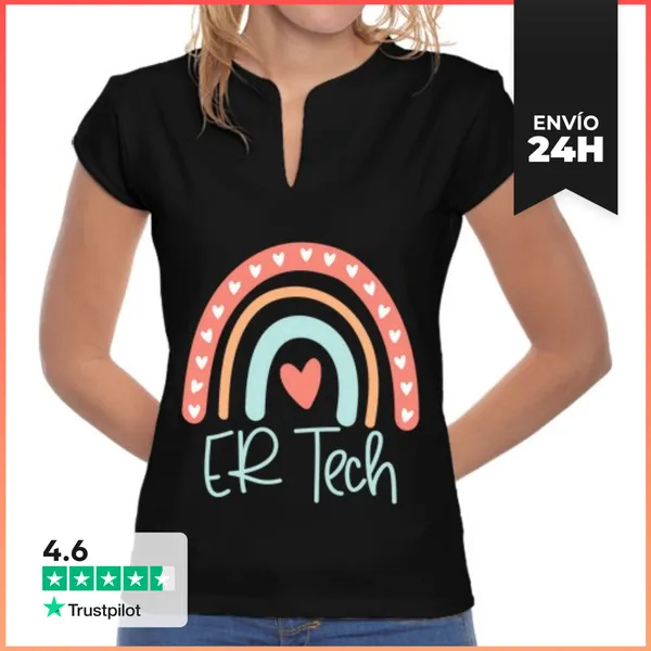 Camiseta Mujer Cuello Mao Técnico De Sala De Emergencias