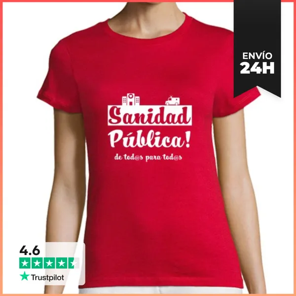 Camiseta Mujer Clásica Camiseta Sanidad Pública, Sin Mangas
