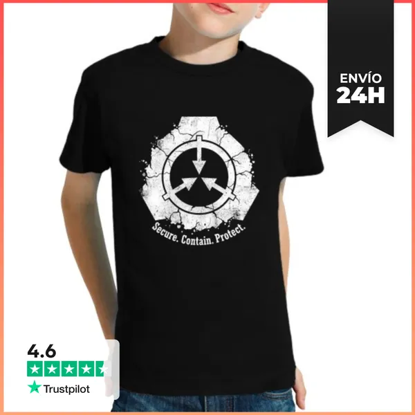 Camiseta Clásica Para Niños Logo Grunge De La Fundación SCP