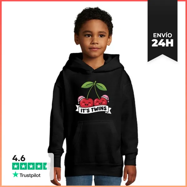 Sudadera Para Niños Con Capucha Gemelos De Cereza Anuncio De