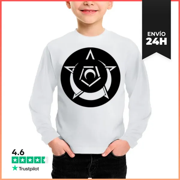 Camiseta Manga Larga Para Niños Círculo De Cultivo De Pentagrama