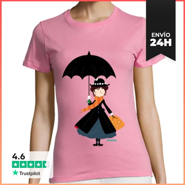 Camiseta Mujer Clásica Doll Mary Poppins LaTostadora