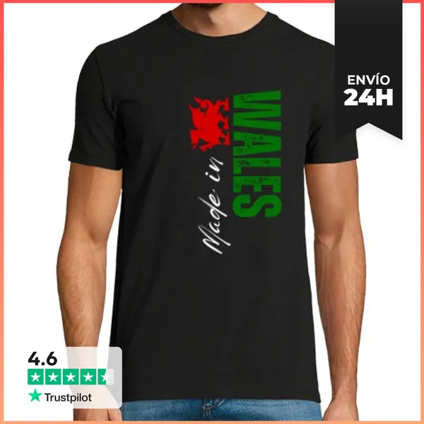 Camiseta Hombre Clásica Hecho En Gales, Orgullo Galés LaTostadora