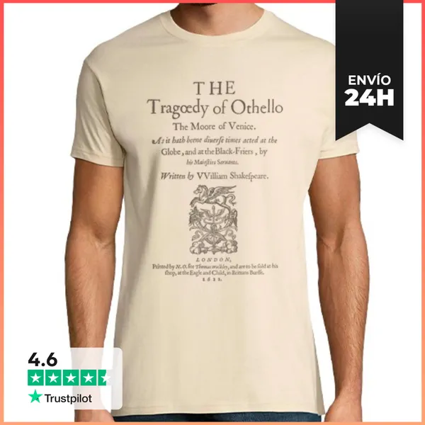 Camiseta Hombre Clásica Shakespeare, Othello 1622 LaTostadora