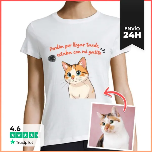 Camiseta Mujer Clásica Efecto Anime Camiseta Perdón Por Llegar