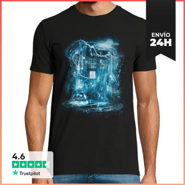 Camiseta Hombre Clásica Tiempo Y Espacio Tormenta LaTostadora