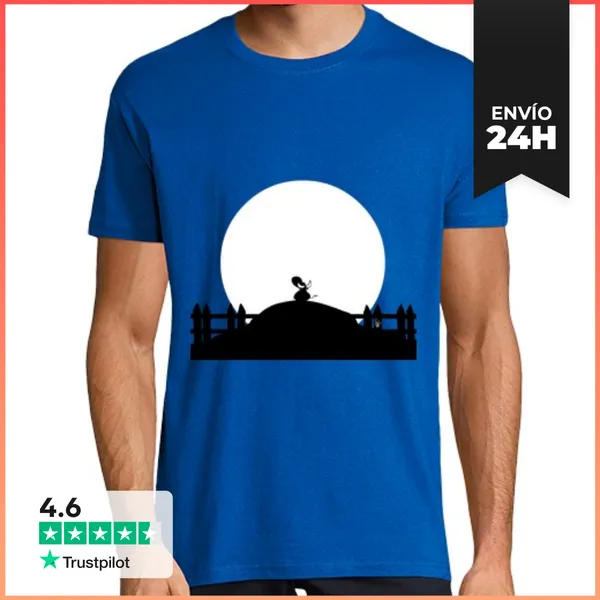 Camiseta Hombre Clásica Toro Enamorado De La Luna LaTostadora