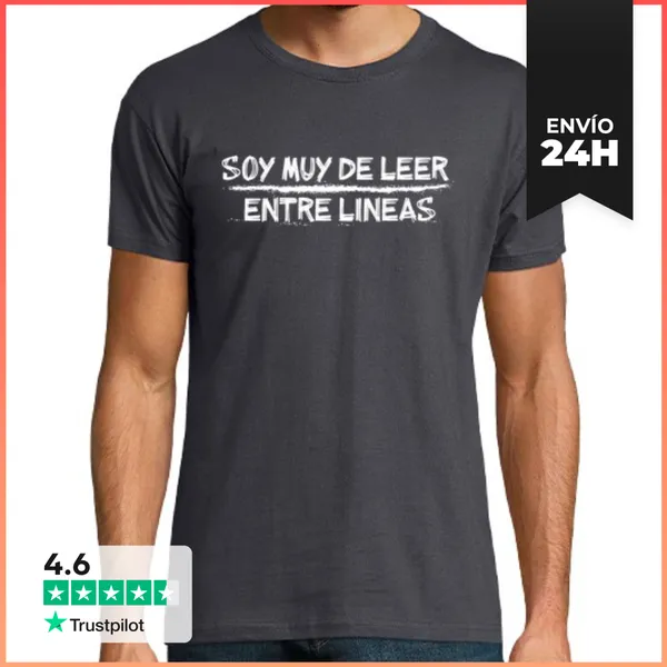 Camiseta Hombre Clásica Soy Muy De Leer Entre Líneas LaTostadora