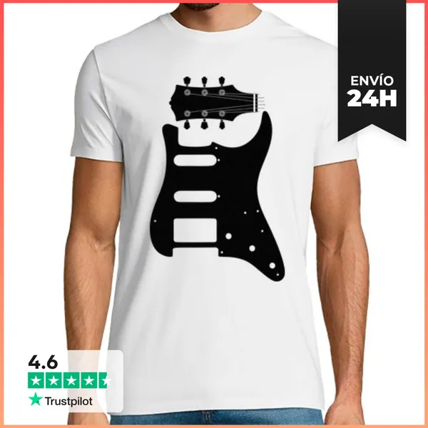 Camiseta Hombre Clásica Guitarra Telecaster Cuerpo LaTostadora