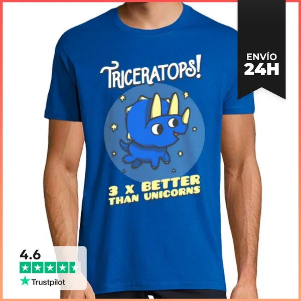 Camiseta Hombre Clásica Triceratops 3 Veces Mejor Que Los