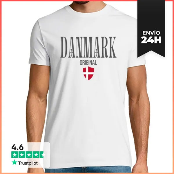 Camiseta Hombre Clásica Dinamarca, Orgullo Danés LaTostadora