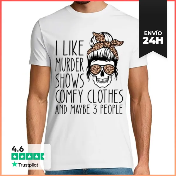 Camiseta Hombre Clásica Me Gustan Los Programas De Asesinatos La