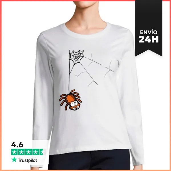 Camiseta Mujer Manga Larga Araña Maraña LaTostadora