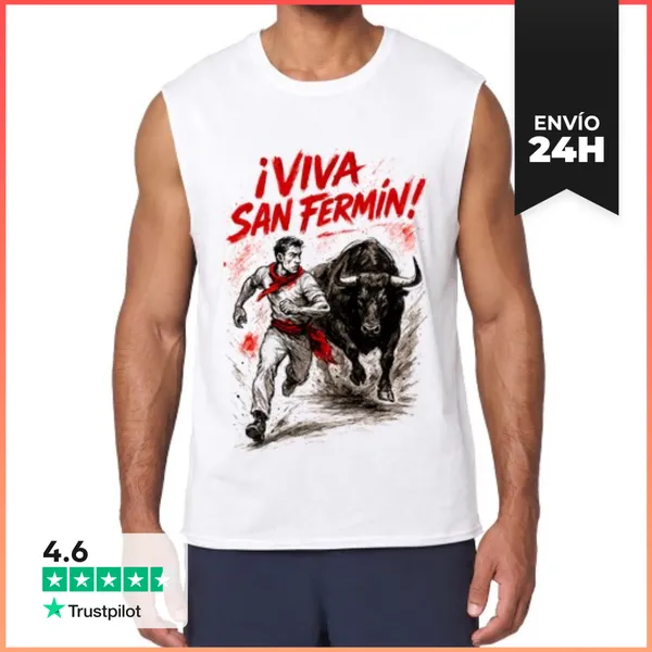 Camiseta Sin Mangas Viva San Fermín Sanfermines Encierros