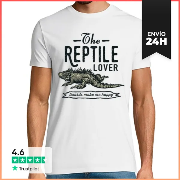 Camiseta Hombre Clásica Camiseta Reptil Estilo Retro Vintage