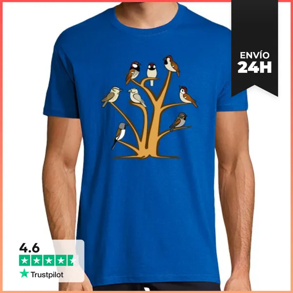 Camiseta Hombre Clásica Familia Passeridae LaTostadora