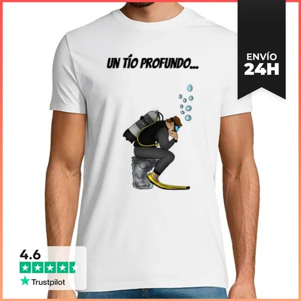 Camiseta Hombre Clásica Buceador Un Tío Profundo LaTostadora