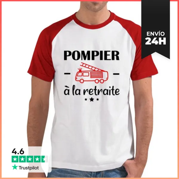 Camiseta Hombre, Estilo Béisbol Bombero Jubilado Idea De Regalo