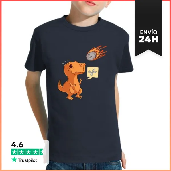 Camiseta Clásica Para Niños Dinosaurio Meteorito LaTostadora