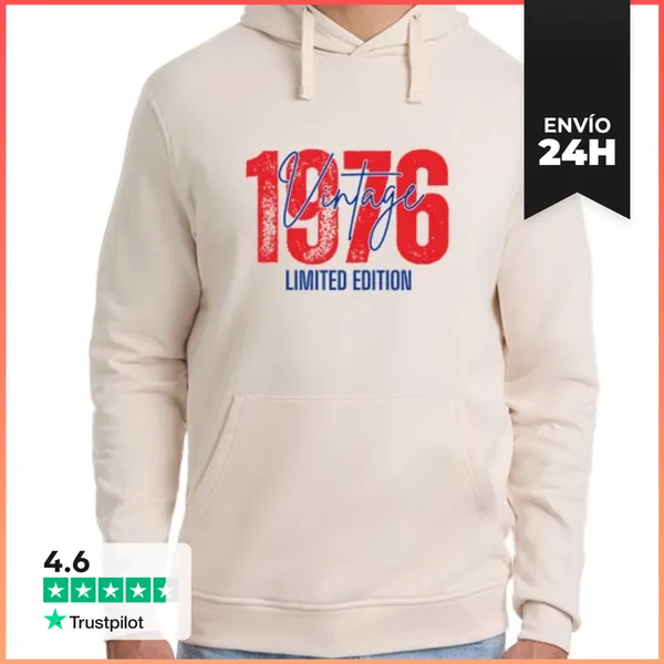 Sudadera Unisex Con Capucha Nacidos En 1976 Edición Limitada